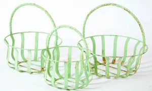 Round Baskets Nested Strap Gathering Nested Basket Set of 3 dried flower branch  