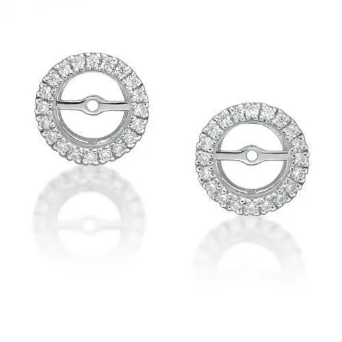 Round Brilliant Halo earring enhancer with 0.4 carats* of diamond simulants in 10 carat white gold