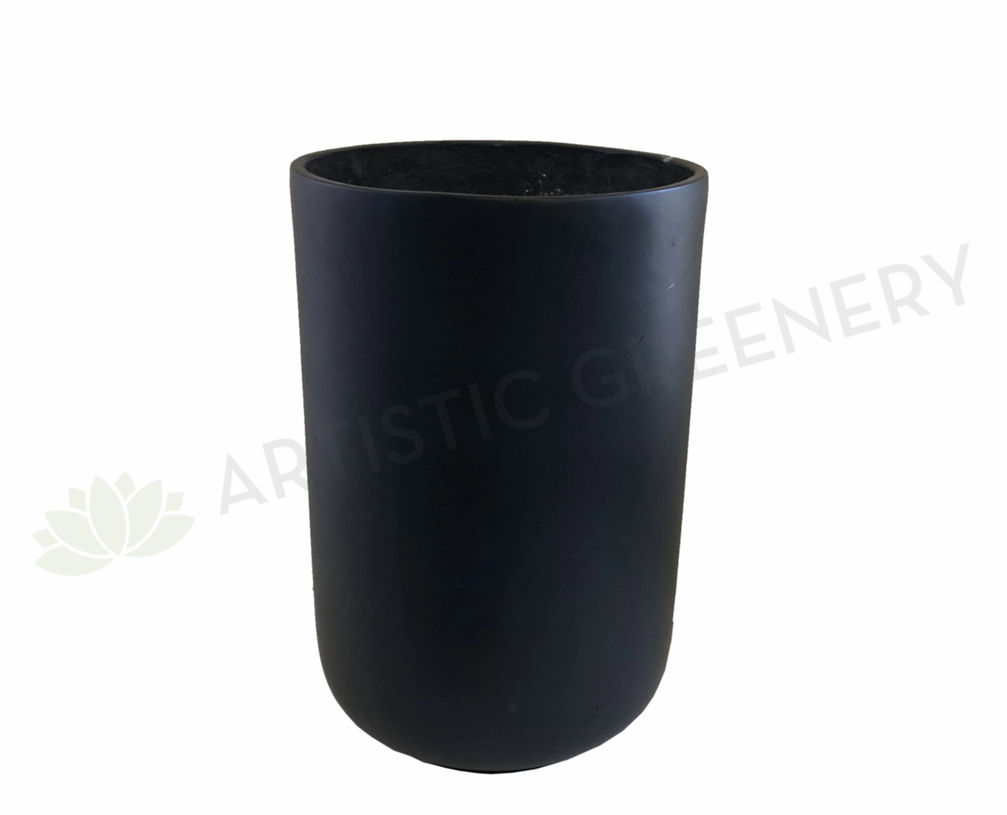 Round Fiberglass Planter  (Code: FG1654) 2 Sizes Matt Black outdoor greenery  