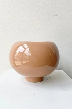 Round Vessel Sand 5" dried green plant  