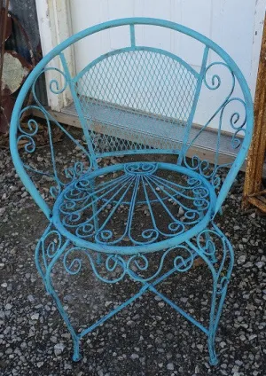 Rounded Back Chair dried flower branch  