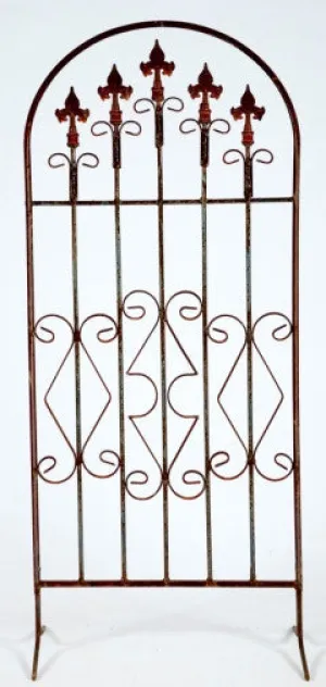 Rounded Top Screen with 5 Finials dried flower branch  