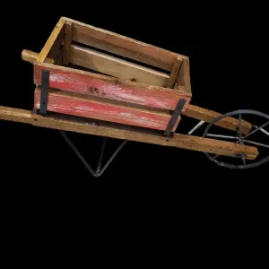 Rustic Decorative Wheelbarrow with Working Wheel dried flower branch  