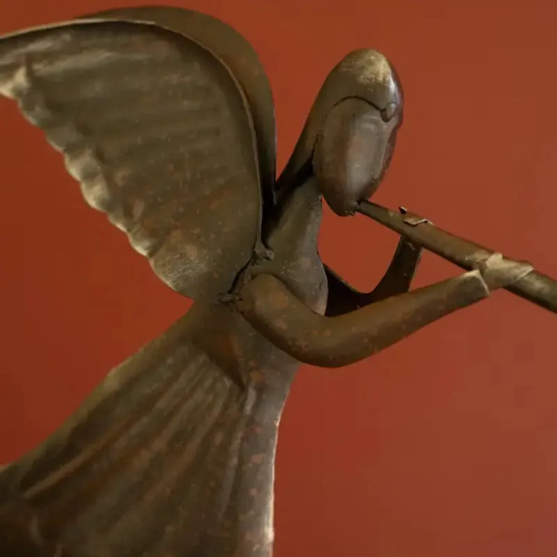 Rustic Metal Folk Art Angels Set