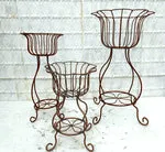 Sally Daisy Wrought Iron Graduated Sizes Planters Set of 3