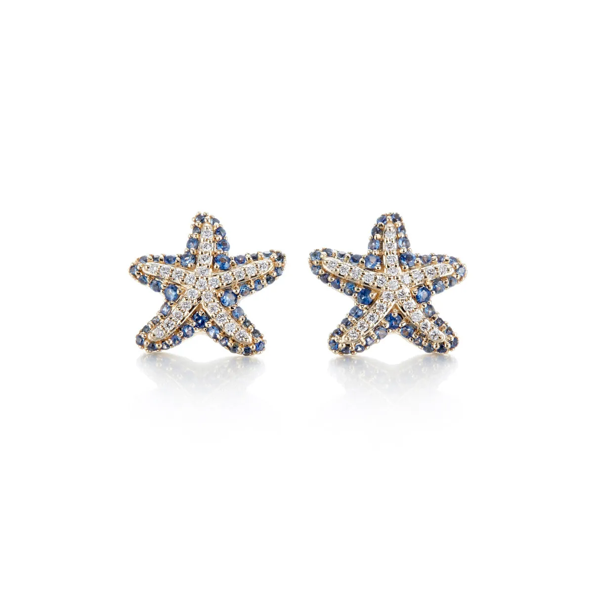 Sapphire & Diamond Starfish Earrings