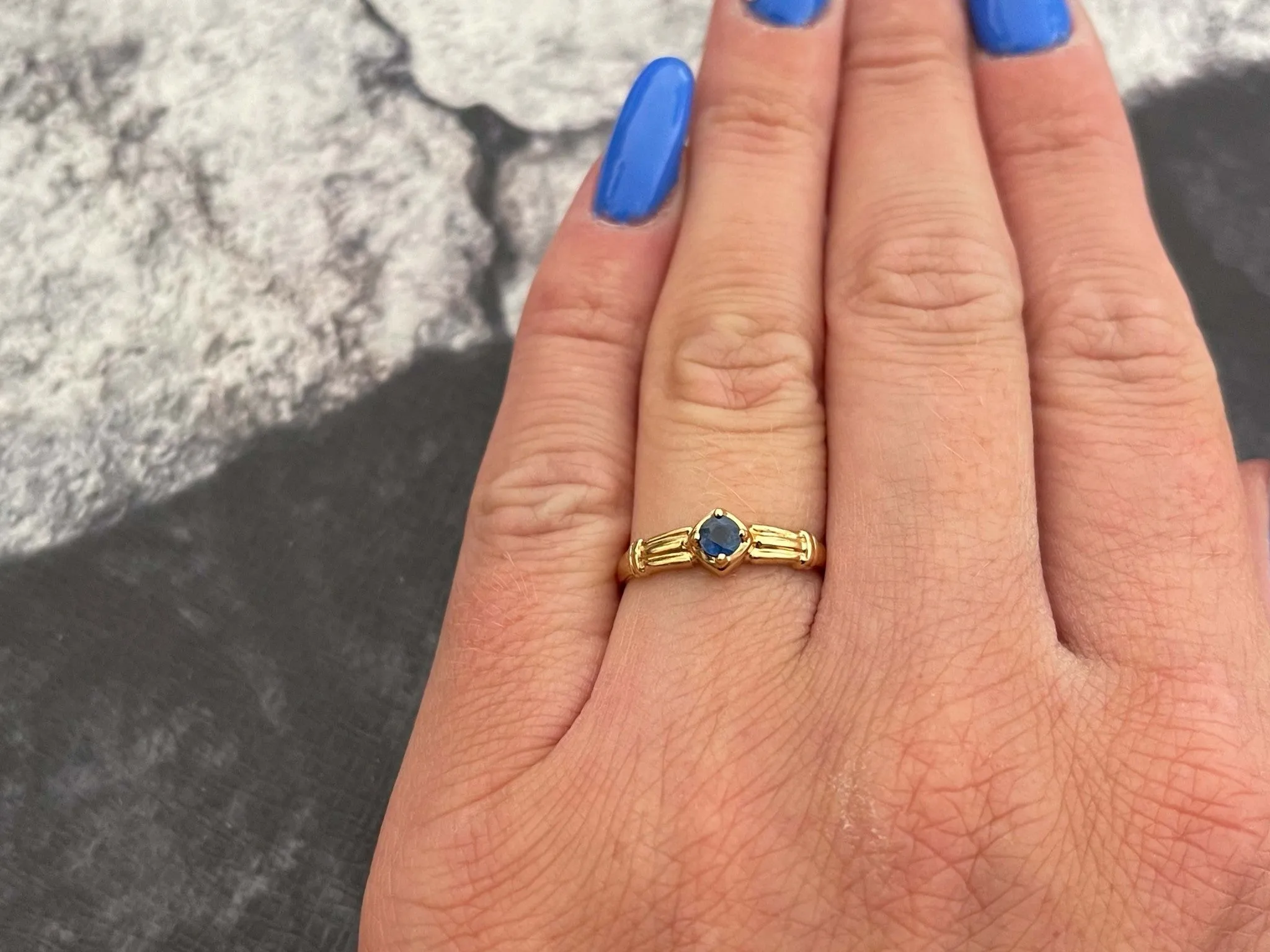 Sapphire and Diamond Ring in 14k Yellow Gold