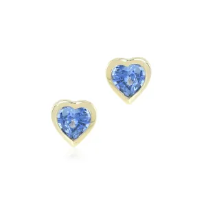 Sapphire Heart Earrings