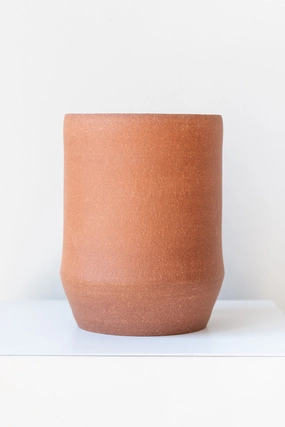 Sauve Vase Brick Stoneware Large dried green plant  