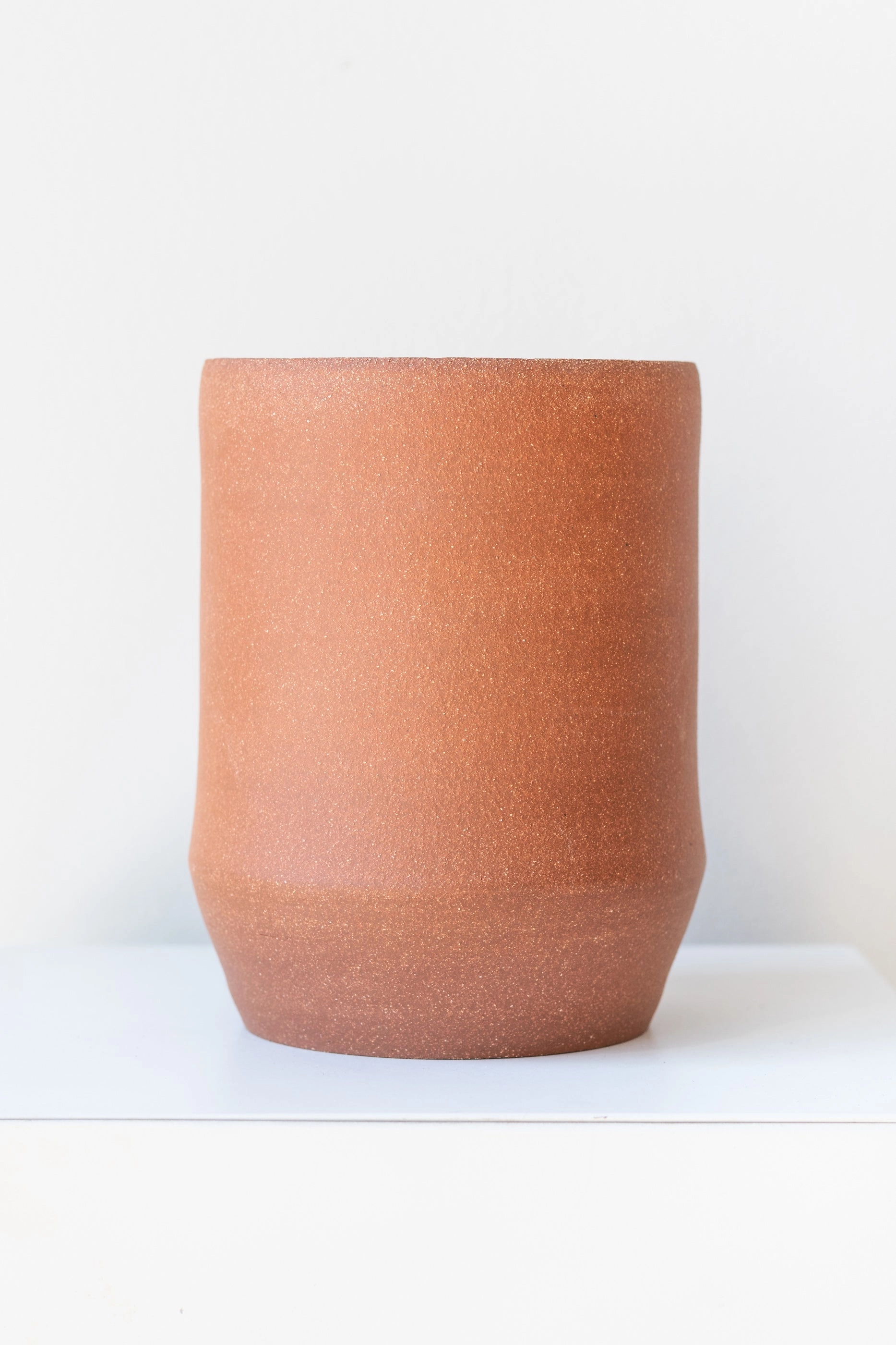 Sauve Vase Brick Stoneware Large dried green plant  