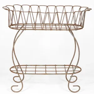 Scalloped Fernery Iron Plant Stand dried flower branch  