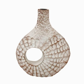 Seashell Serenity Vase -  Dirty pink outdoor greenery  