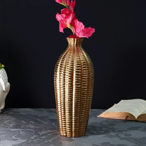 Serene Metallica Vase Gold outdoor greenery  