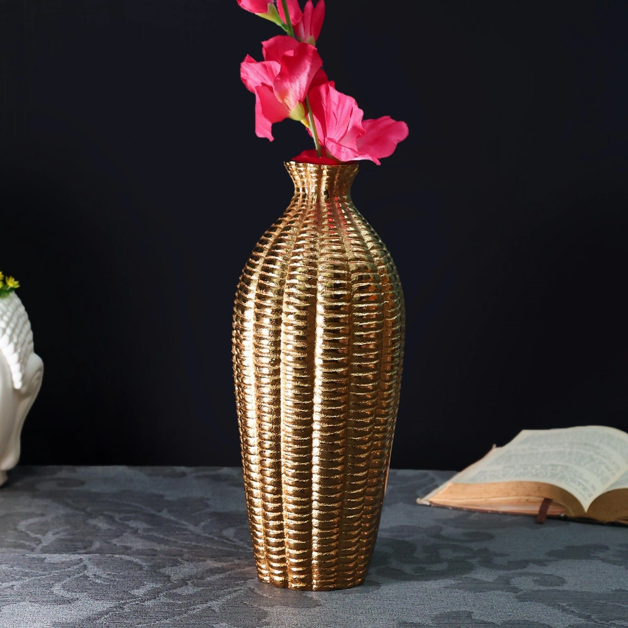 Serene Metallica Vase Gold outdoor greenery  