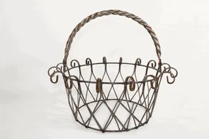 Set of 2 Diamond Baskets dried flower branch  