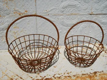 Set of 2 Egg baskets dried flower branch  