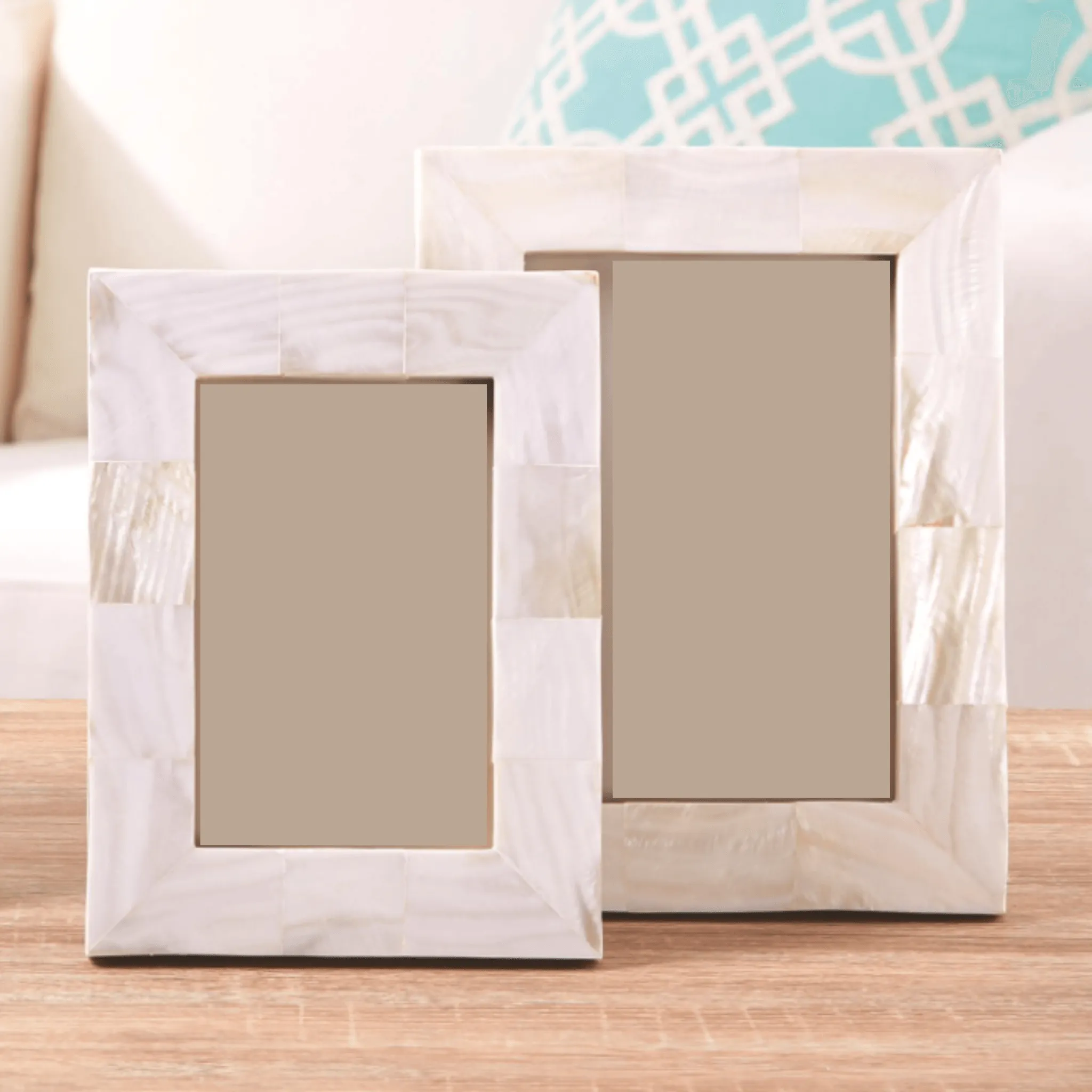 Set of 2 Mother of Pearl Photo Frames