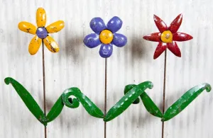 Set of 3 Bright Flowers dried flower branch  