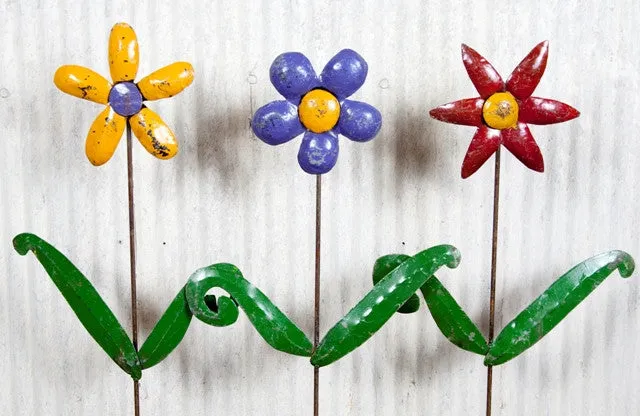 Set of 3 Bright Flowers dried flower branch  