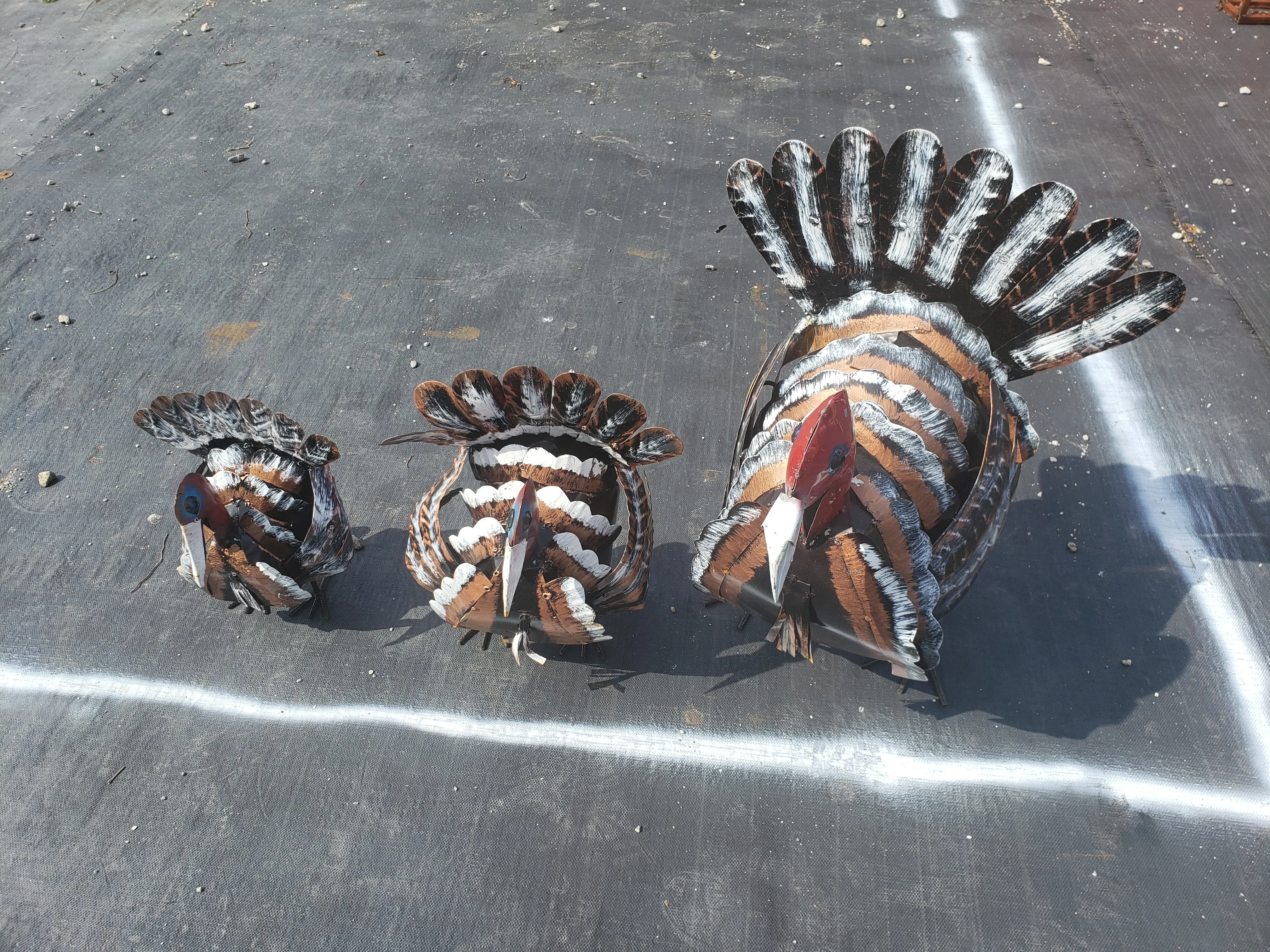 Set of 3 Colorful Turkeys
