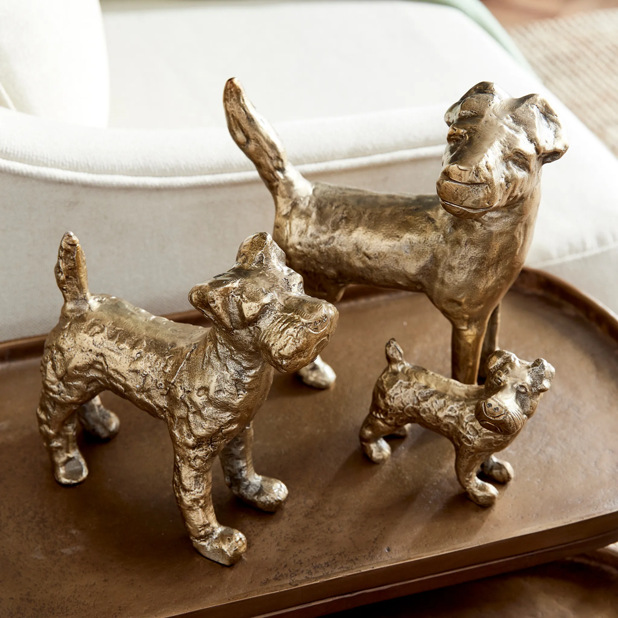 Set of 3 Little Pack Dog Sculptures