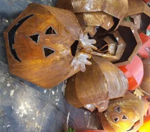 Set of 3 Pumpkins dried flower branch  