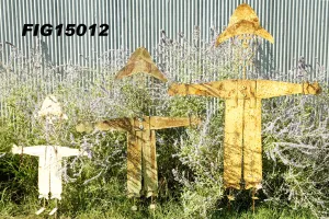 SET OF 3 SCARECROWS dried flower branch  