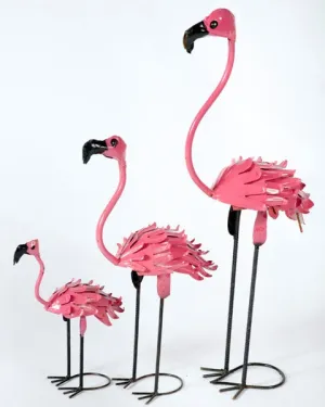Set of 3 Smaller Size Flamingos dried flower branch  