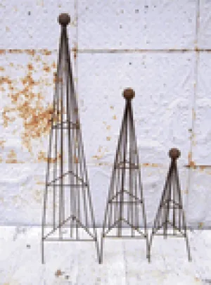 Set of 3 Triangle Ball Tops dried flower branch  