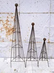 Set of 3 Triangle Ball Tops dried flower branch  