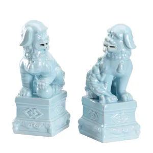 Set of Two Hawaiian Breeze Foo Dogs dried flowers  