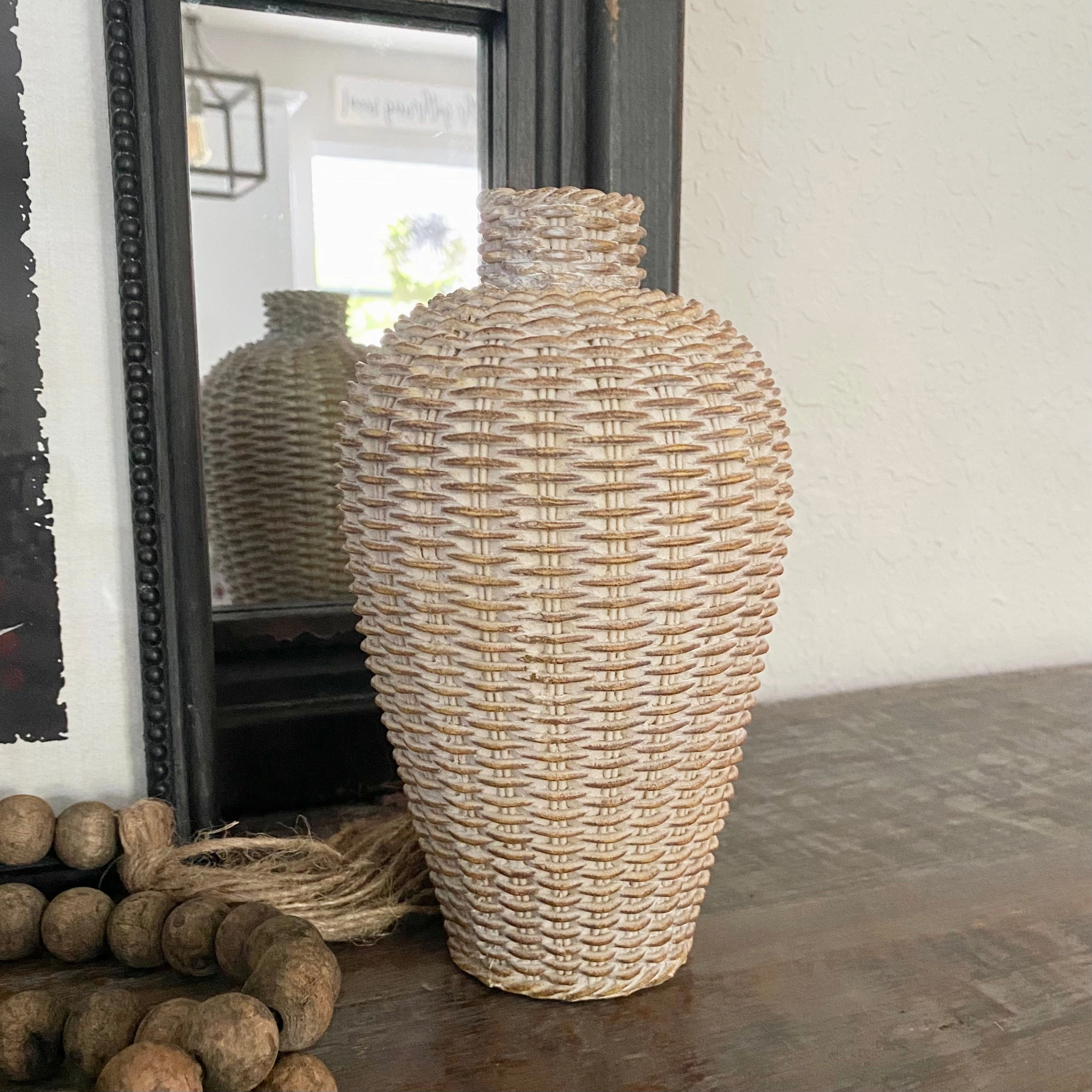 Set/2 Basket Weave Pattern Vases