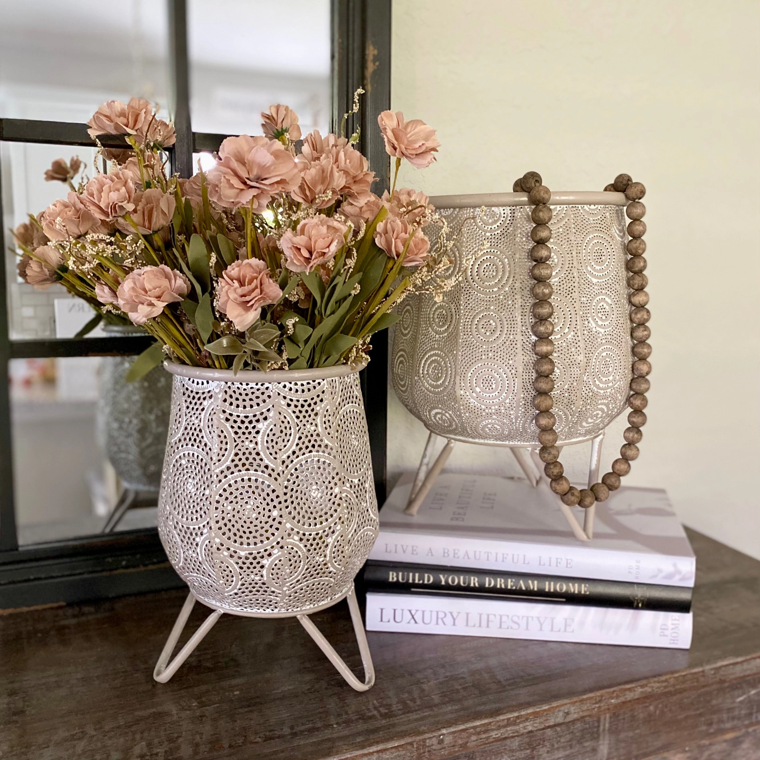 Set/2 Iron Containers outdoor greenery  
