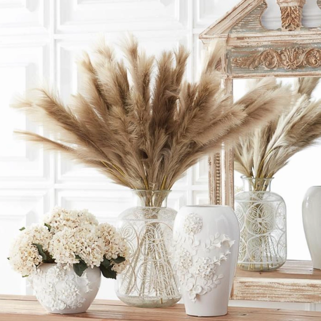 Set/3 Natural Pampas Stems xl flower pot  
