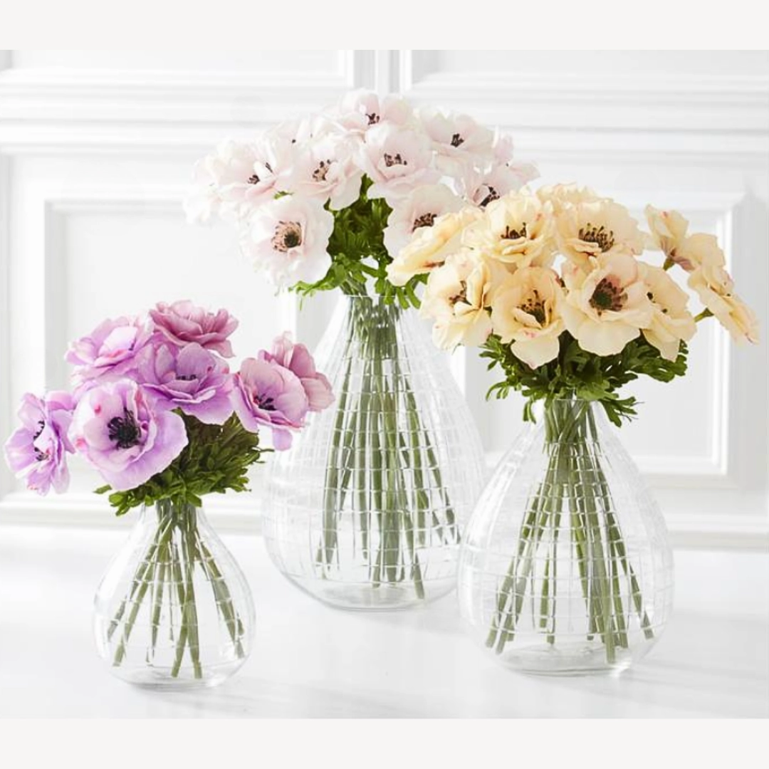 Set/3 Pink Real Touch Buttercup Wildflowers
