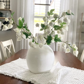 Set/3 White Lamplighter Buds xl flower pot  