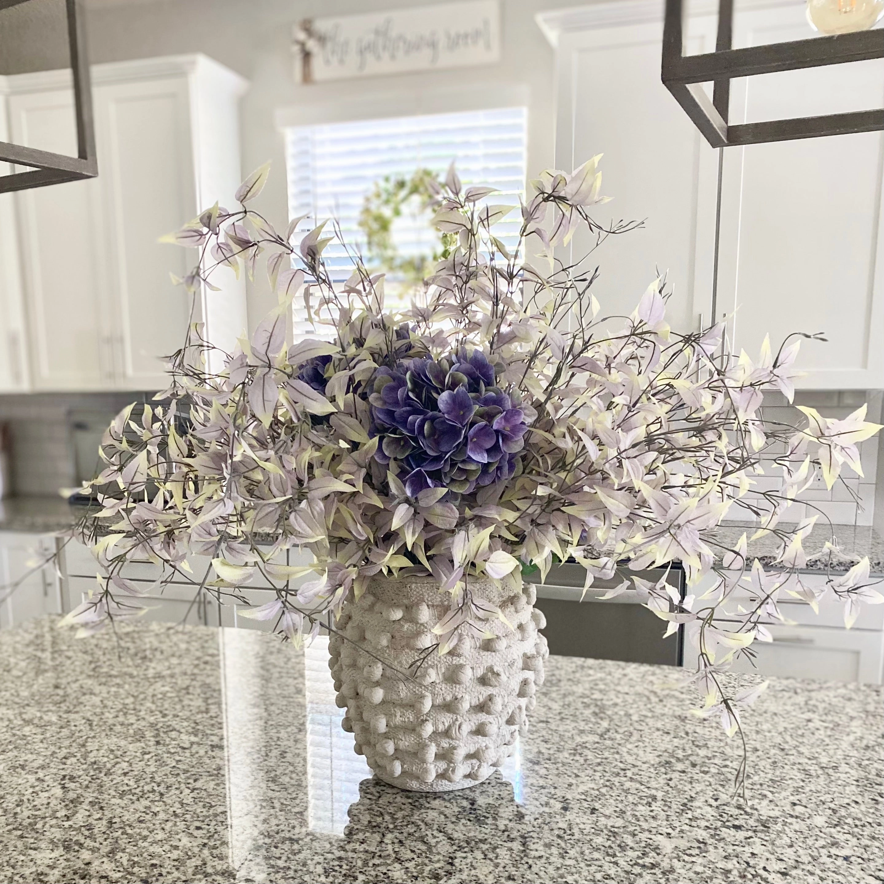Set/5 Dusty Purple Weeping Leaf Sprays xl flower pot  