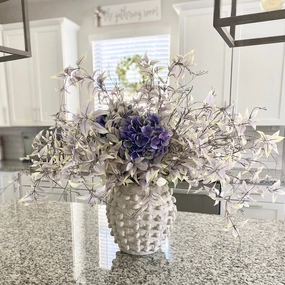 Set/5 Dusty Purple Weeping Leaf Sprays xl flower pot  