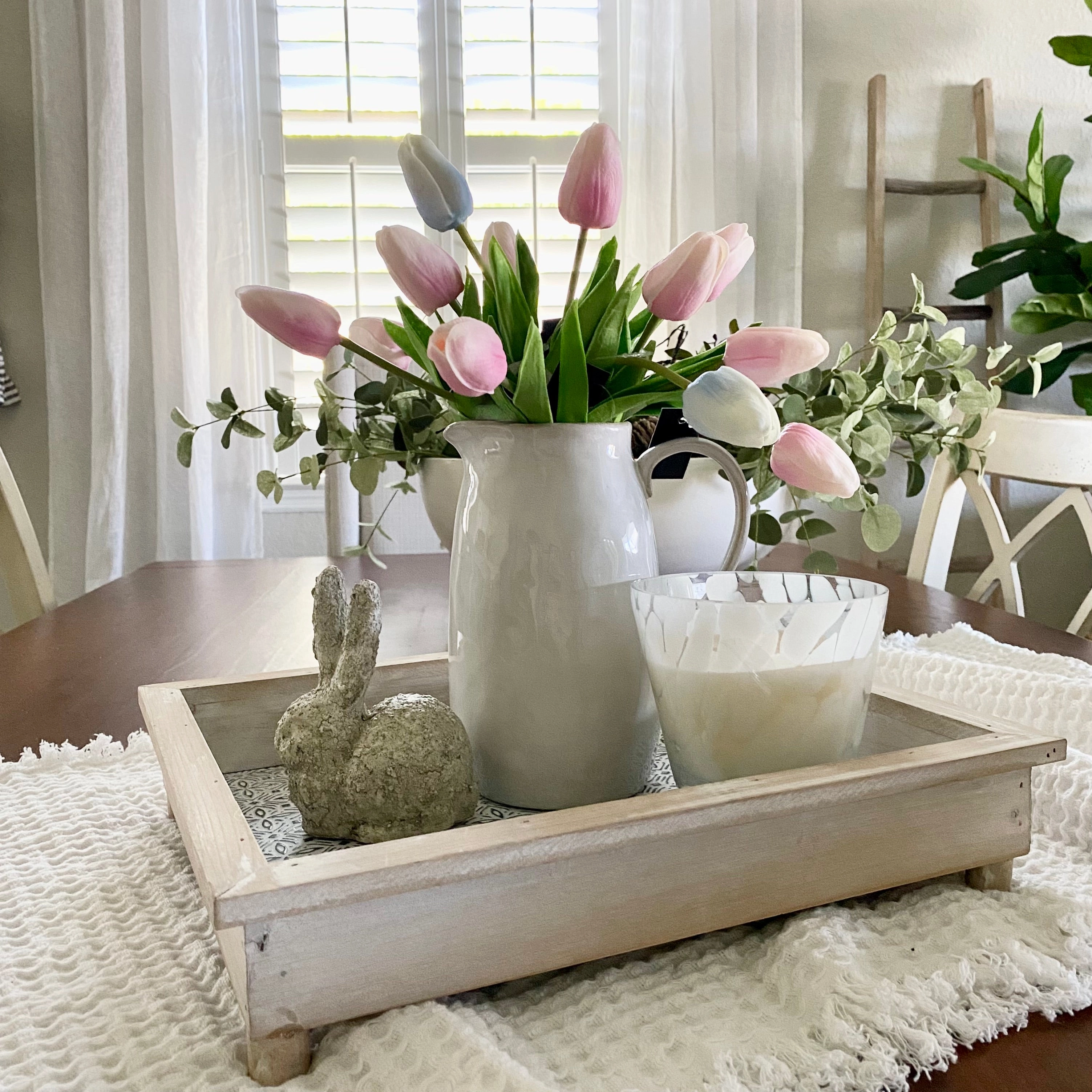 Set/6 Pink Real Touch Tulip Stems