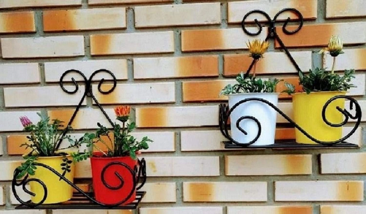 Set of  Hanging Metal Plants Holder Indoor and Outdoor Black cactus succulent plant  