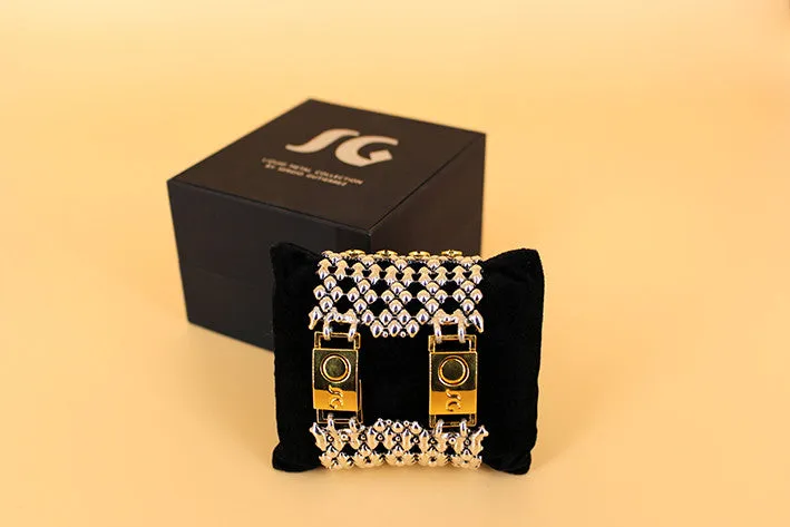 SG Liquid Metal TB43 ?C Antique Silver and Gold Finish ?C Bracelet by Sergio Gutierrez