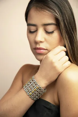 SG Liquid Metal TB43 ?C Antique Silver and Gold Finish ?C Bracelet by Sergio Gutierrez