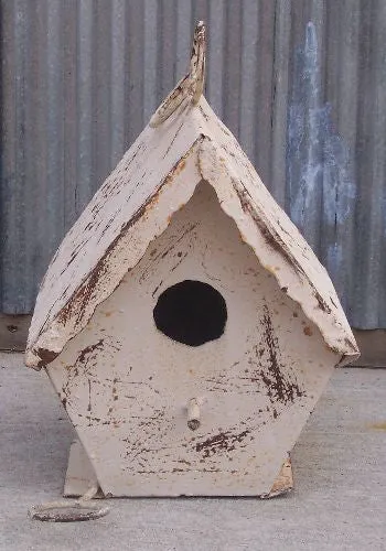 SHINGLE BIRD HOUSE dried flower branch  