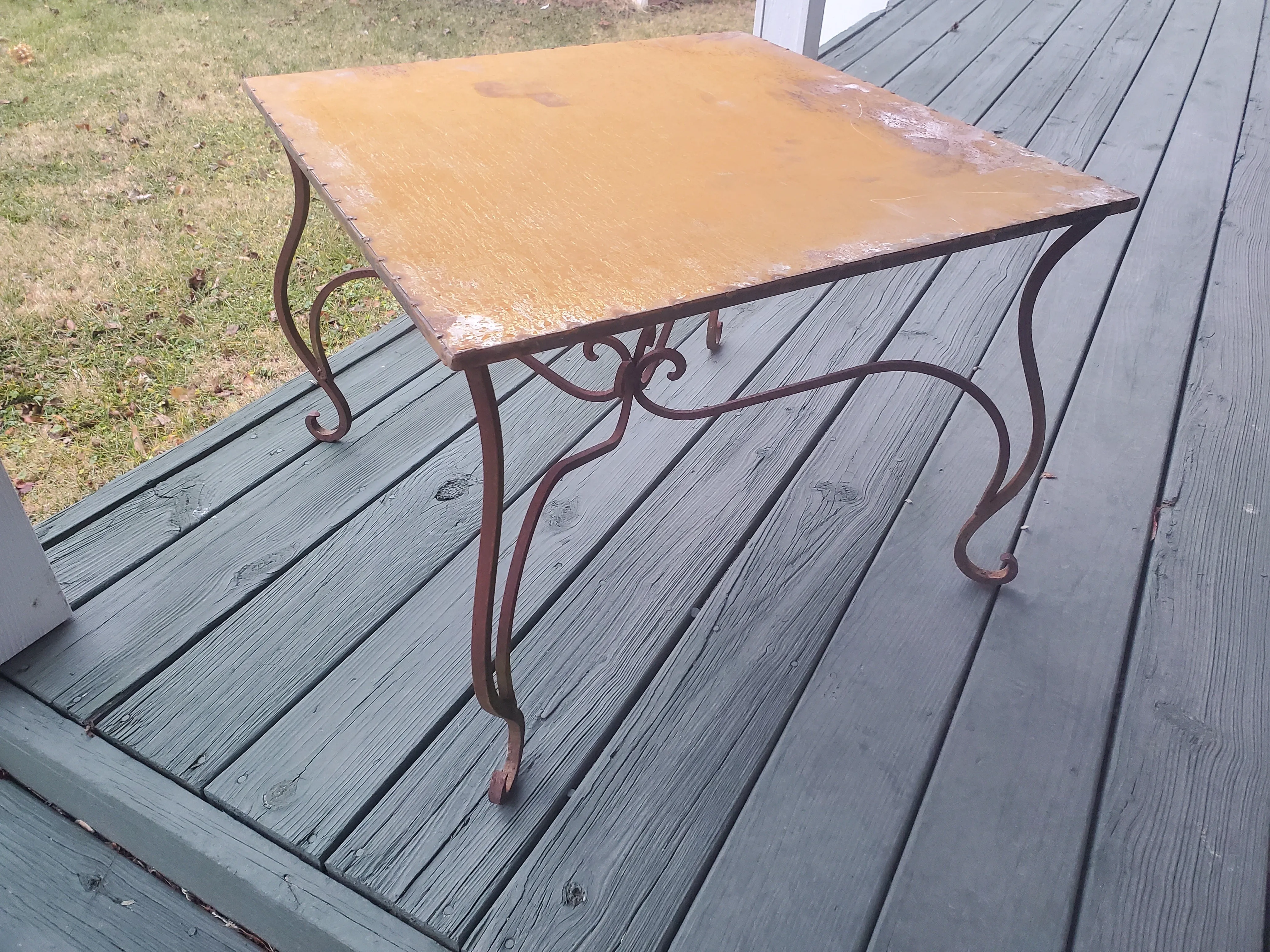 SIDE TABLE 25inches x 25inches  WITH TIN TOP