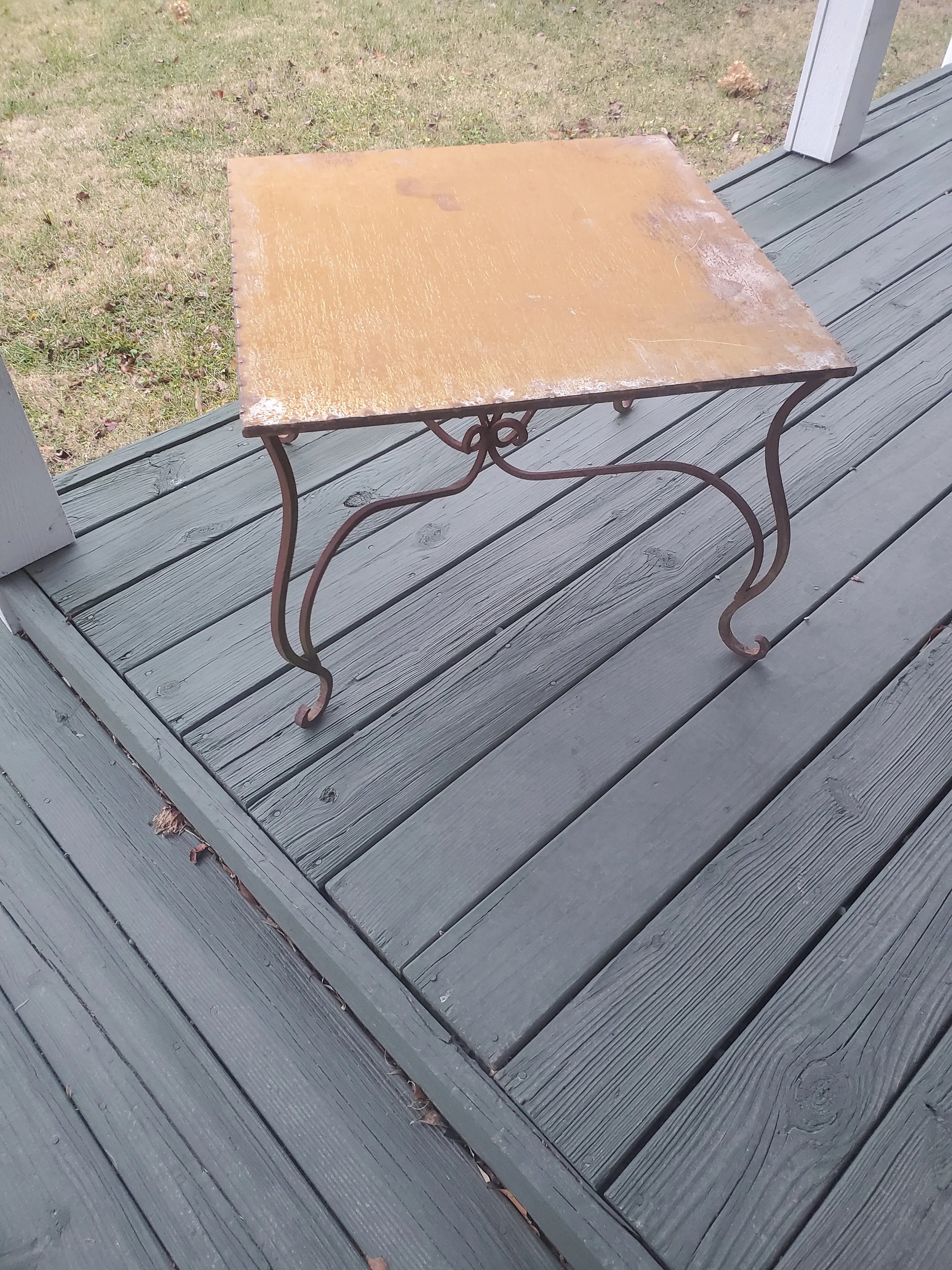 SIDE TABLE 25inches x 25inches  WITH TIN TOP