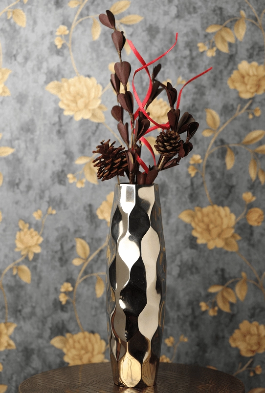 SILVER VASE outdoor greenery  