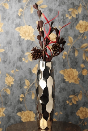 SILVER VASE outdoor greenery  