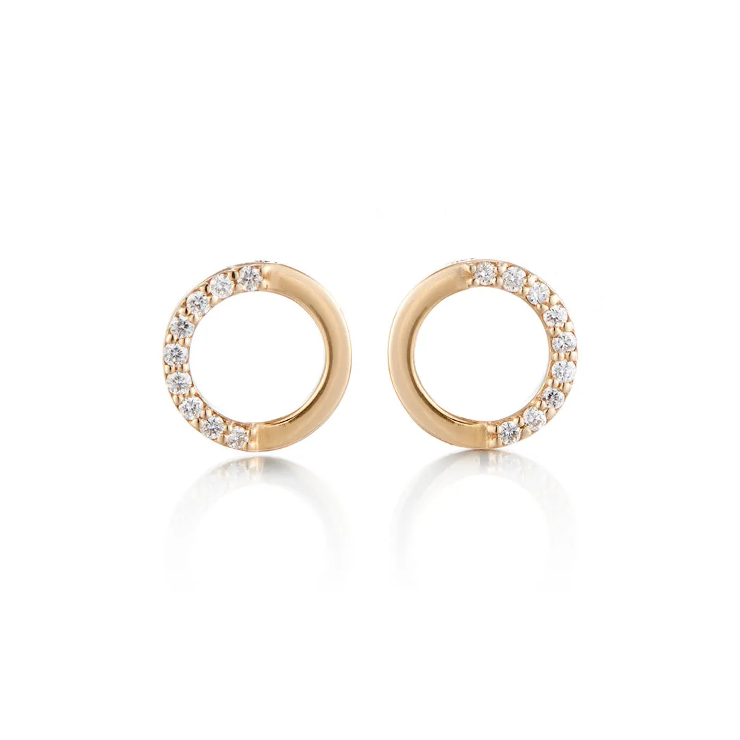 Simple Circle Diamond Earrings