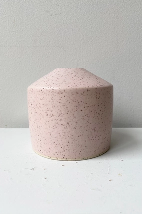 Siros Vase Pink Speckle dried green plant  