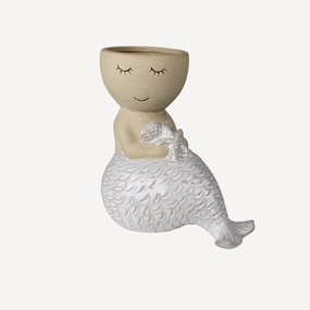 Sitting Mermaid Cachepot outdoor greenery  